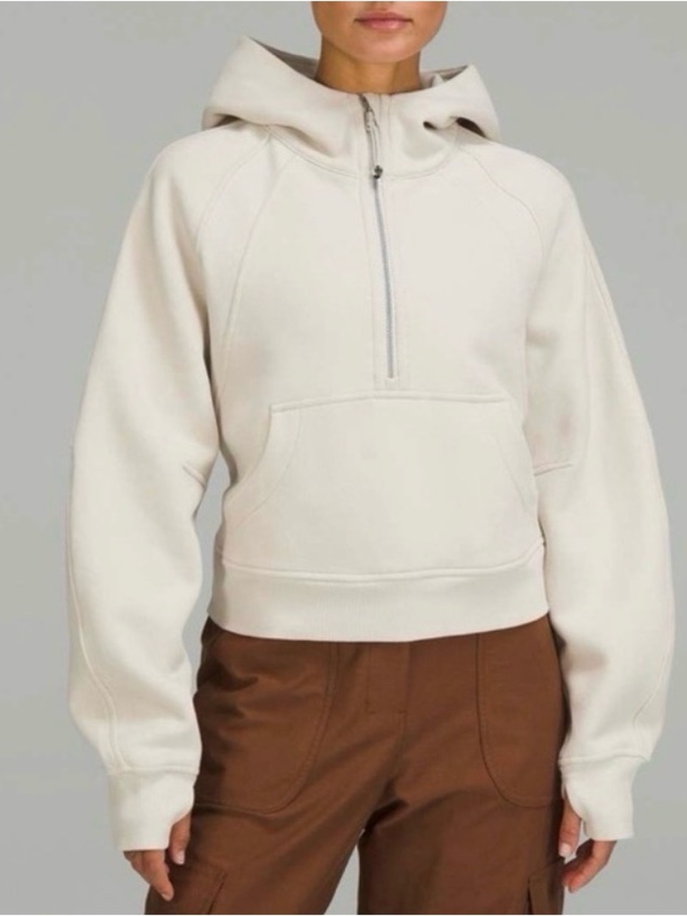 Lululemon Scuba Oversized Half Zip Hoodie ~ XL/XXL ~ Natural Ivory / Bone